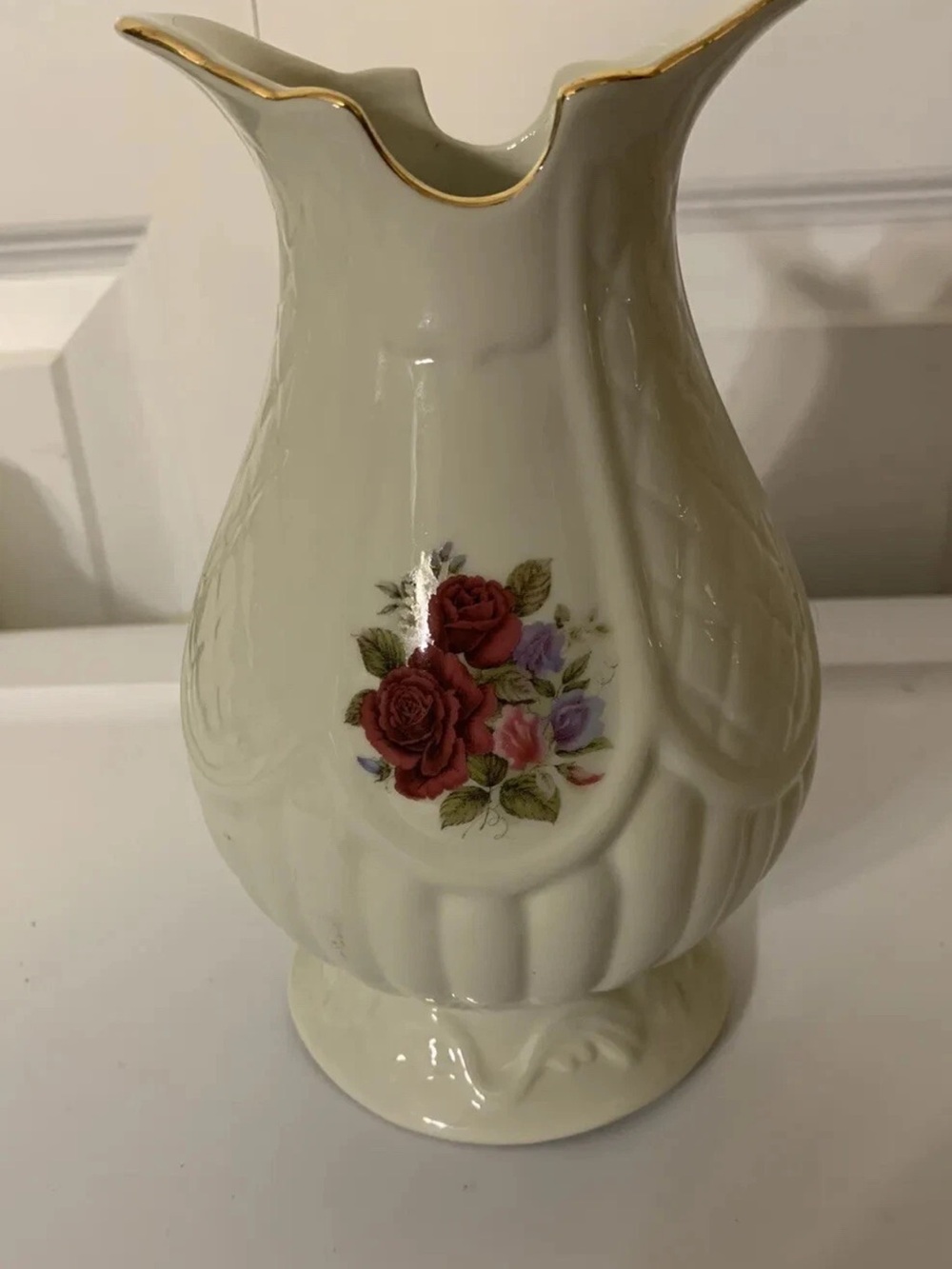 Vintage Formalities Vase by Baum Bros Ceramic Floral‎ Vase with Gold Trim